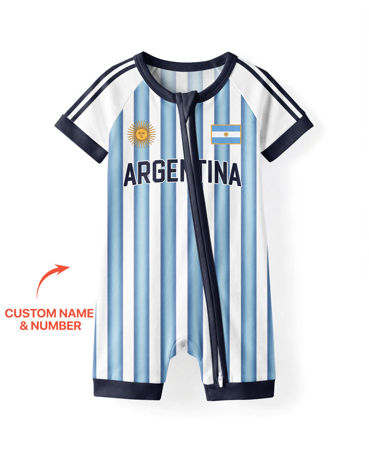 Custom Name Argentina Spirit Bamboo Shorty Zippy