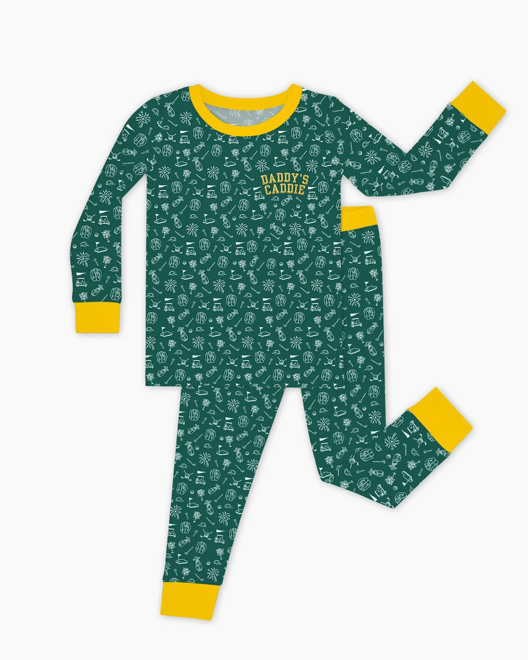 Embroidered Matching With Dad Golf Club Bamboo Two Piece Long Sleeve Pajama Set