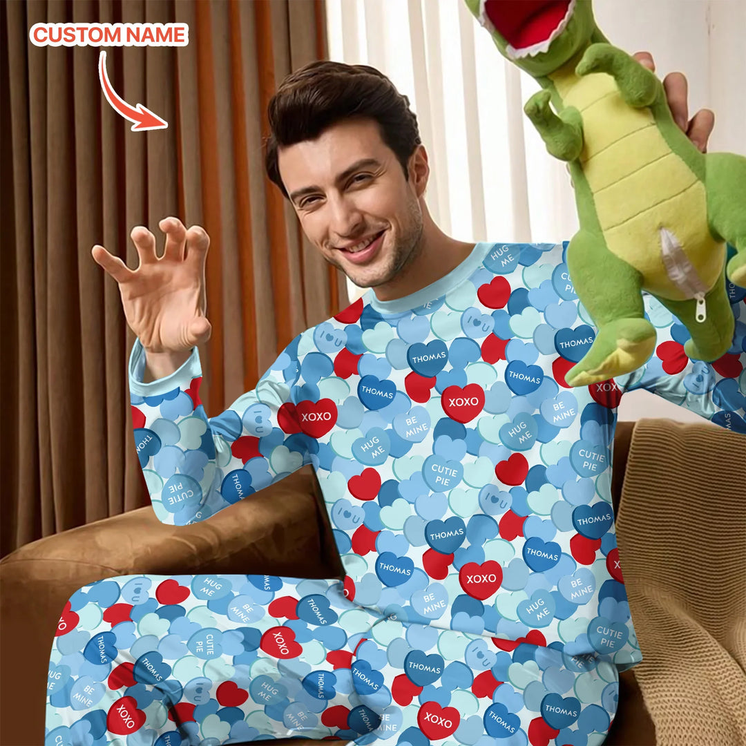 Valentine Candy Crush Family Matching Bamboo Men's Pajama Set