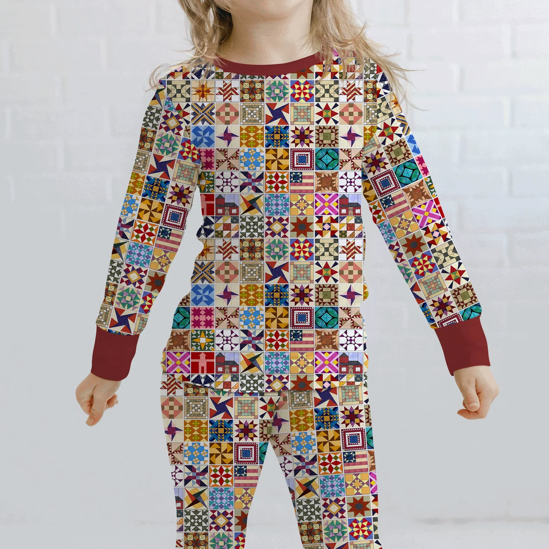Heritage Quilt Bamboo Two Piece Long Sleeve Pajama Set