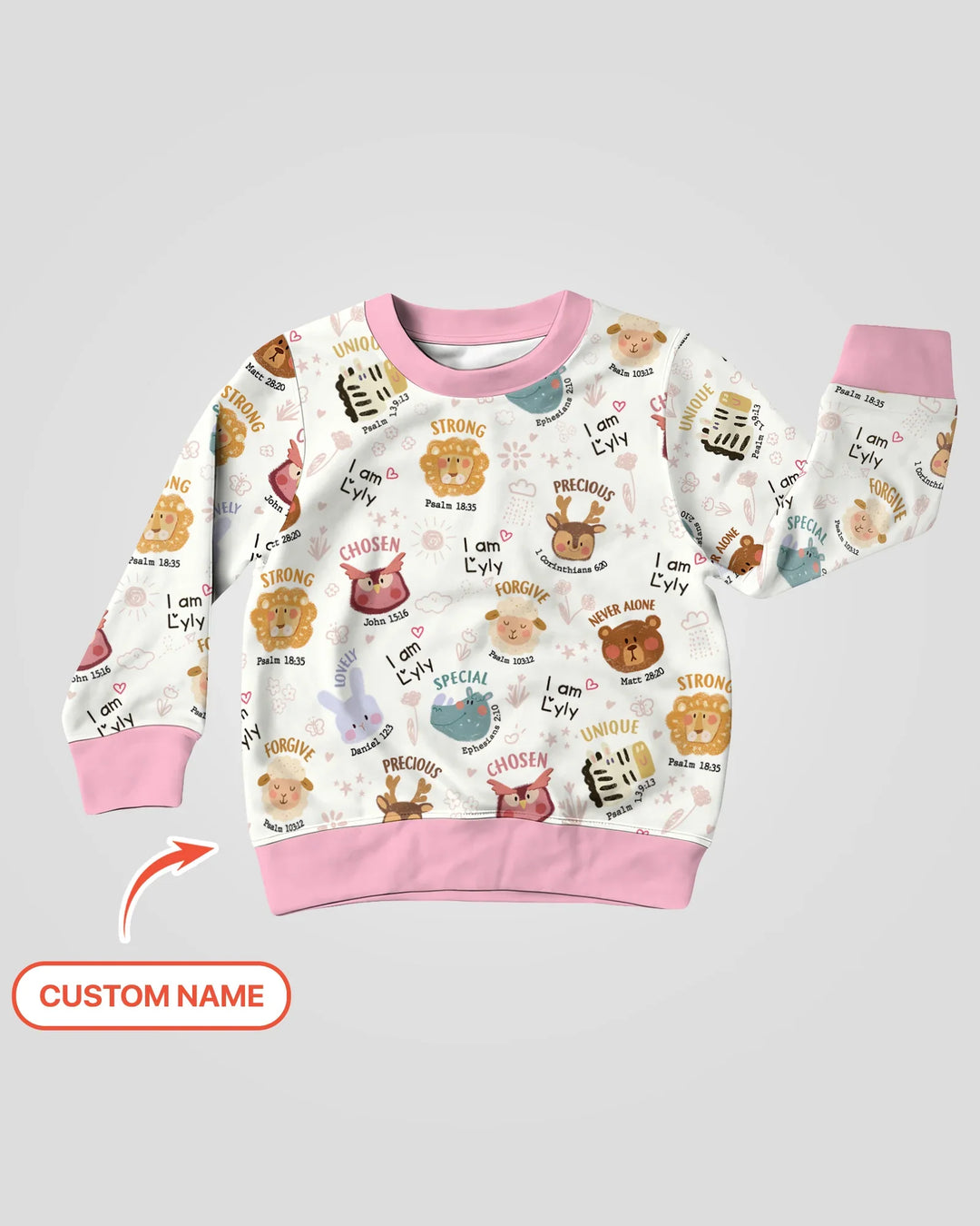 God’s Little Zoo Custom Name Bamboo Crewneck Sweatshirt