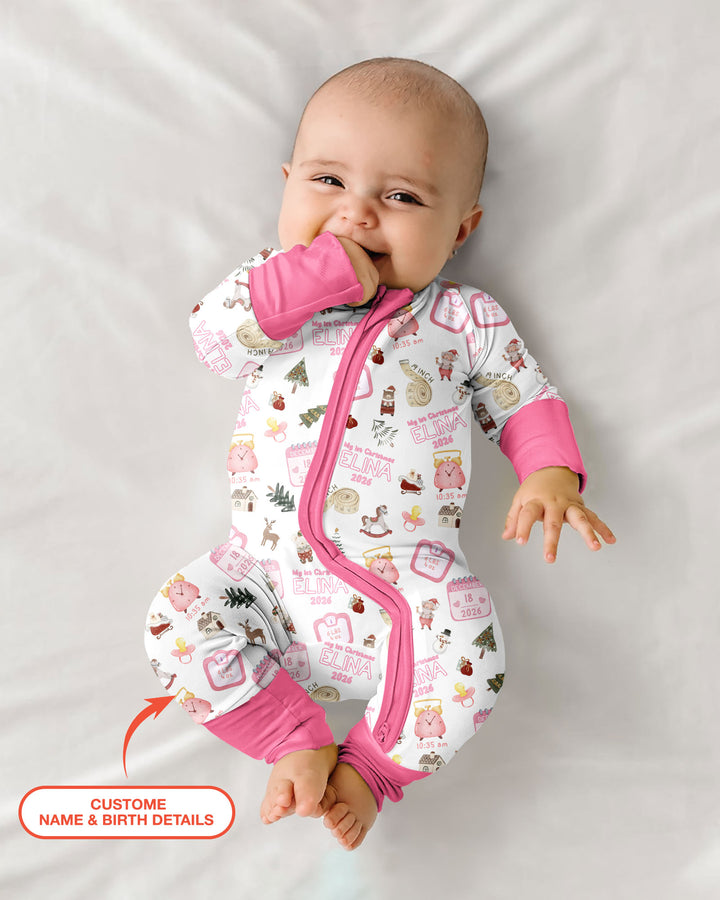 Personalized Baby's First Christmas Bamboo Convertible Zippy
