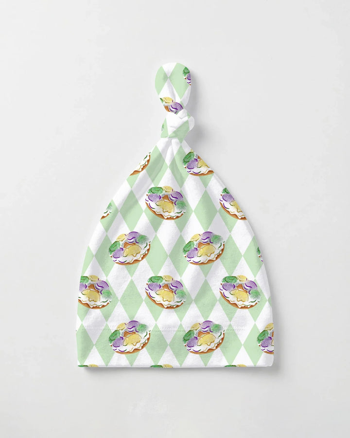 Mardi Gras Donut Bamboo Knotted Hat