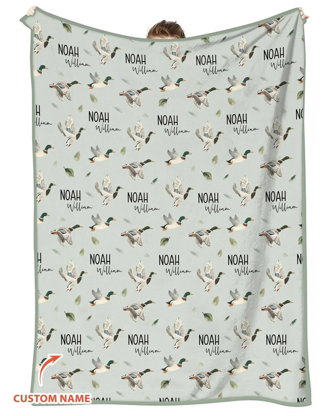 Custom Name Mallard Duck Bamboo Blanket