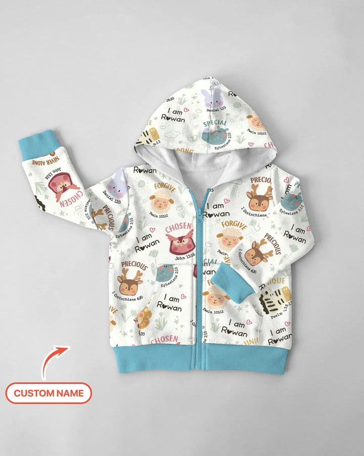 God’s Little Zoo Custom Name Bamboo Zip Hoodie