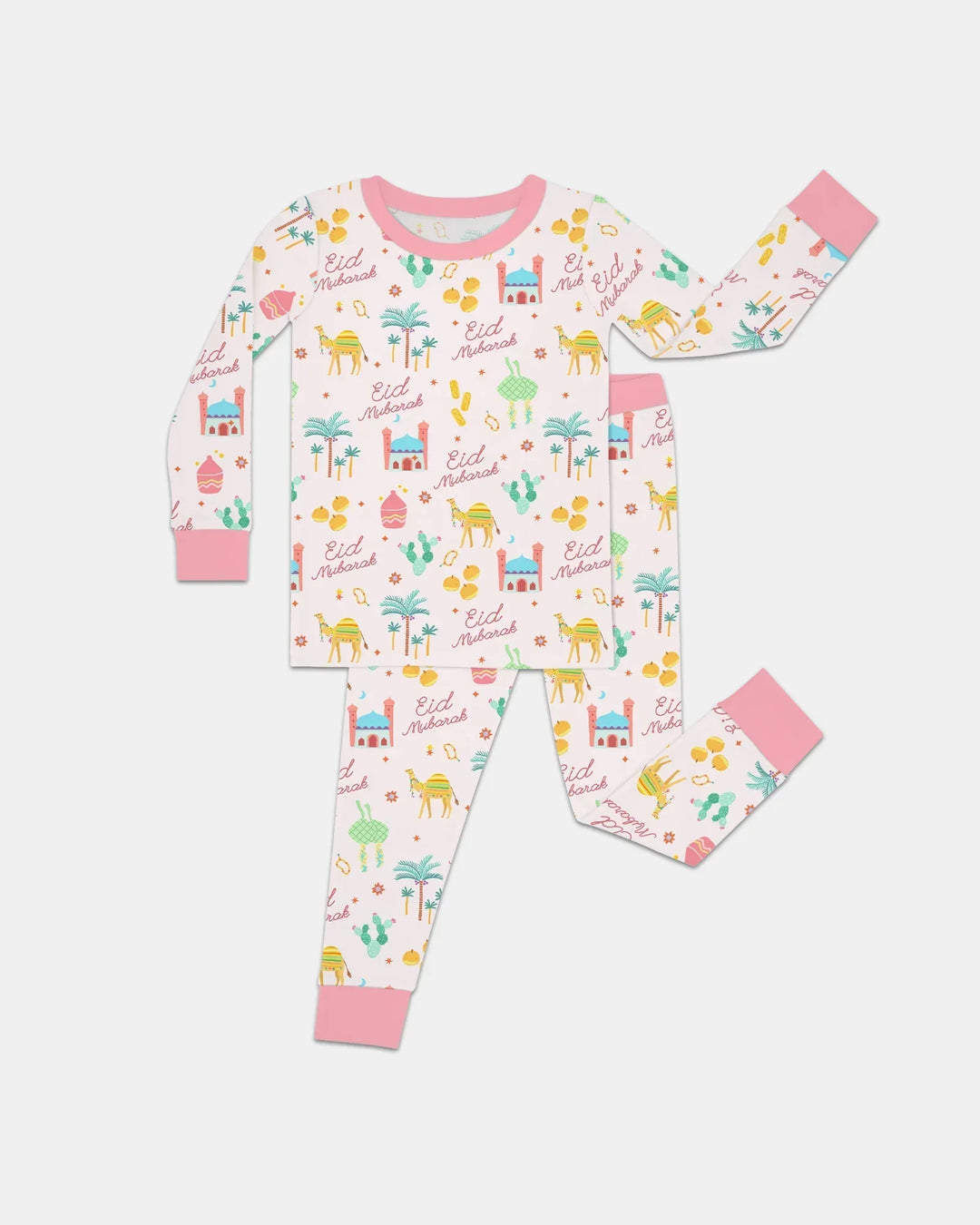 Eid Mubarak Matching Family Bamboo Two Piece Long Sleeve Pajama Set