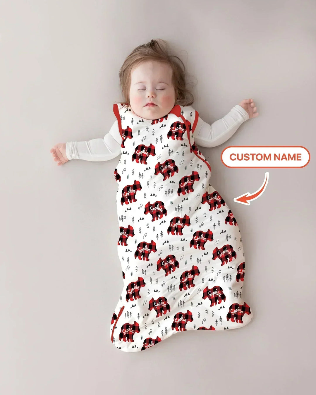 Custom Name Family Bear Matching Bamboo Sleep Bag