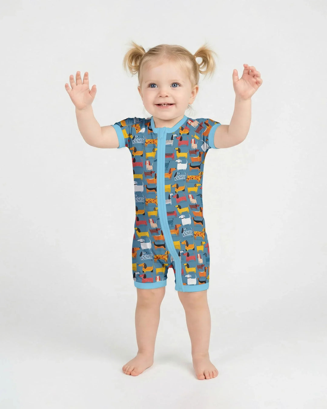 Whimsical Dachshund  Bamboo Shorty Zippy