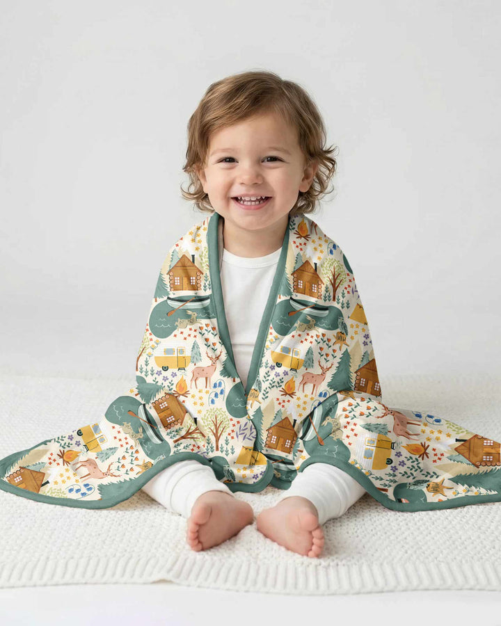 Lake View Camping Bamboo Blanket
