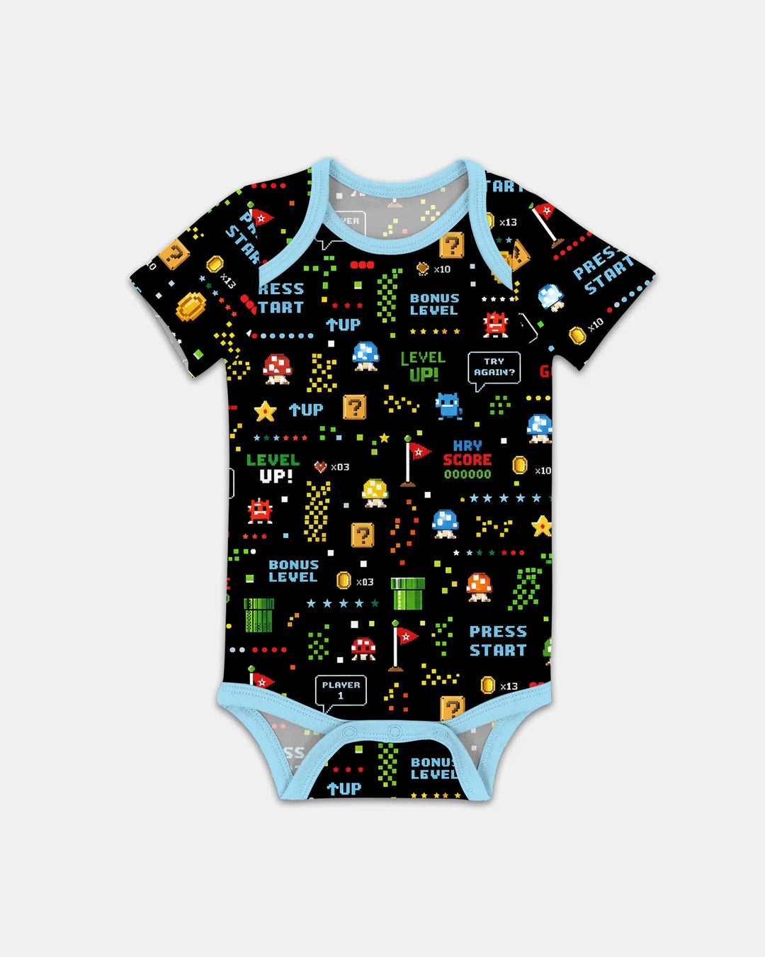 Pixel Game Lover Matching Bamboo Bodysuit