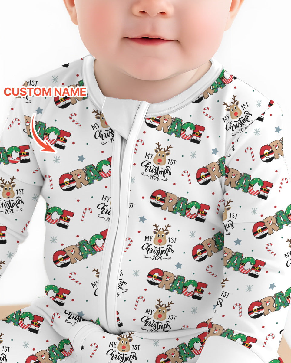 Custom Name My First Christmas 2026 Bamboo Convertible Zippy (G)