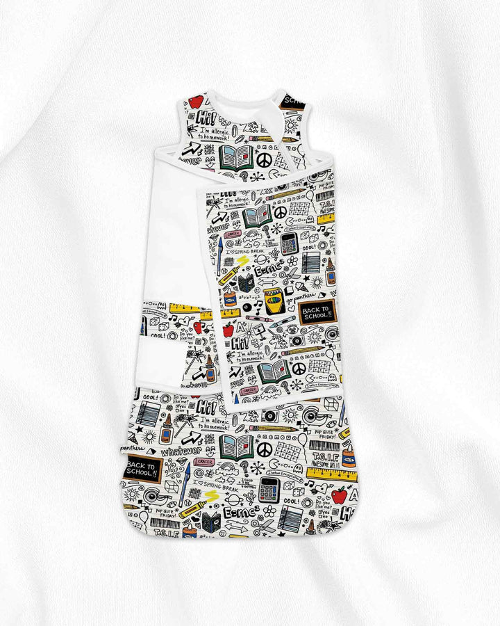 School Days Doodles Bamboo Sleep Bag Swaddler