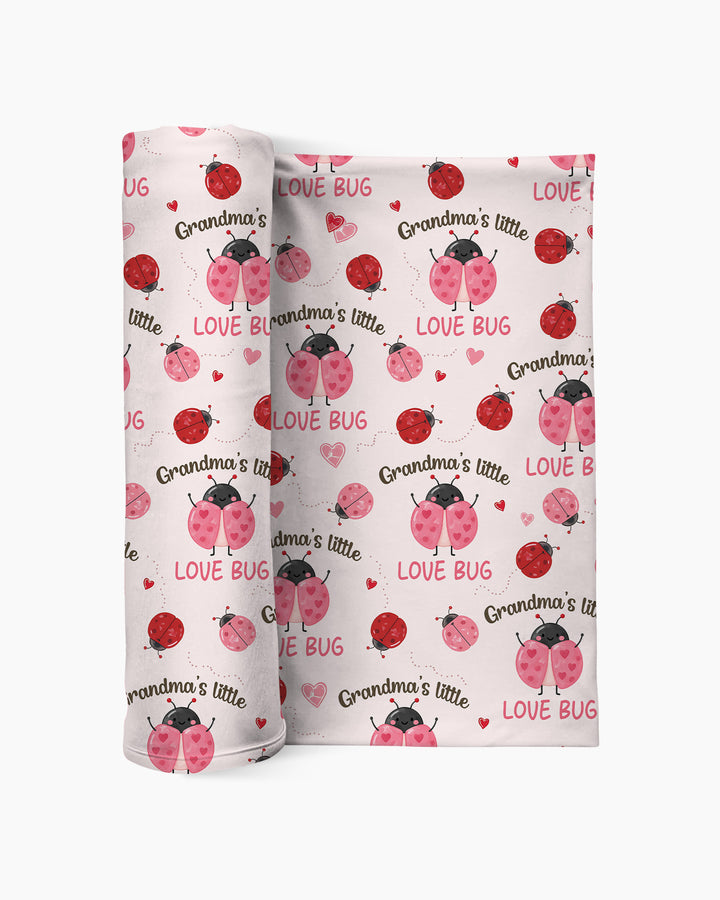 Grandma's Little Love Bug swaddle blanket