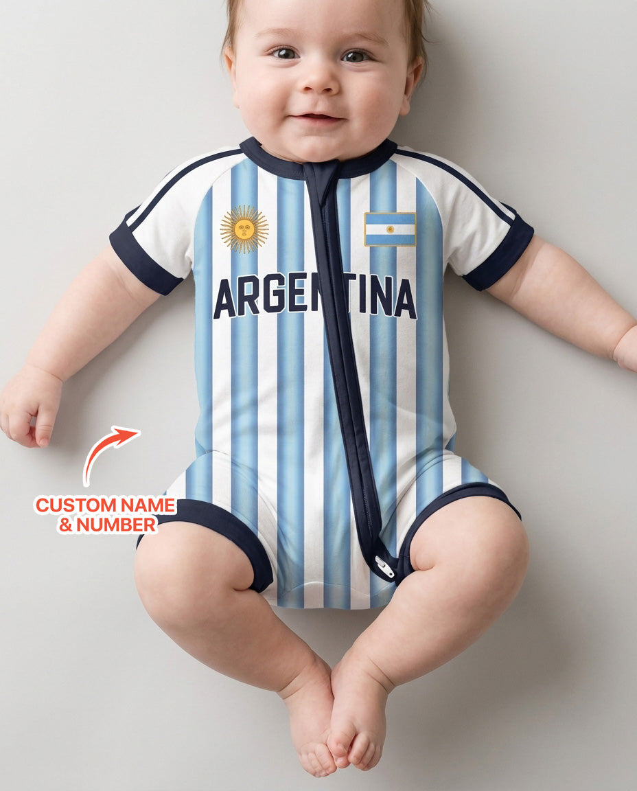 Custom Name Argentina Spirit Bamboo Shorty Zippy