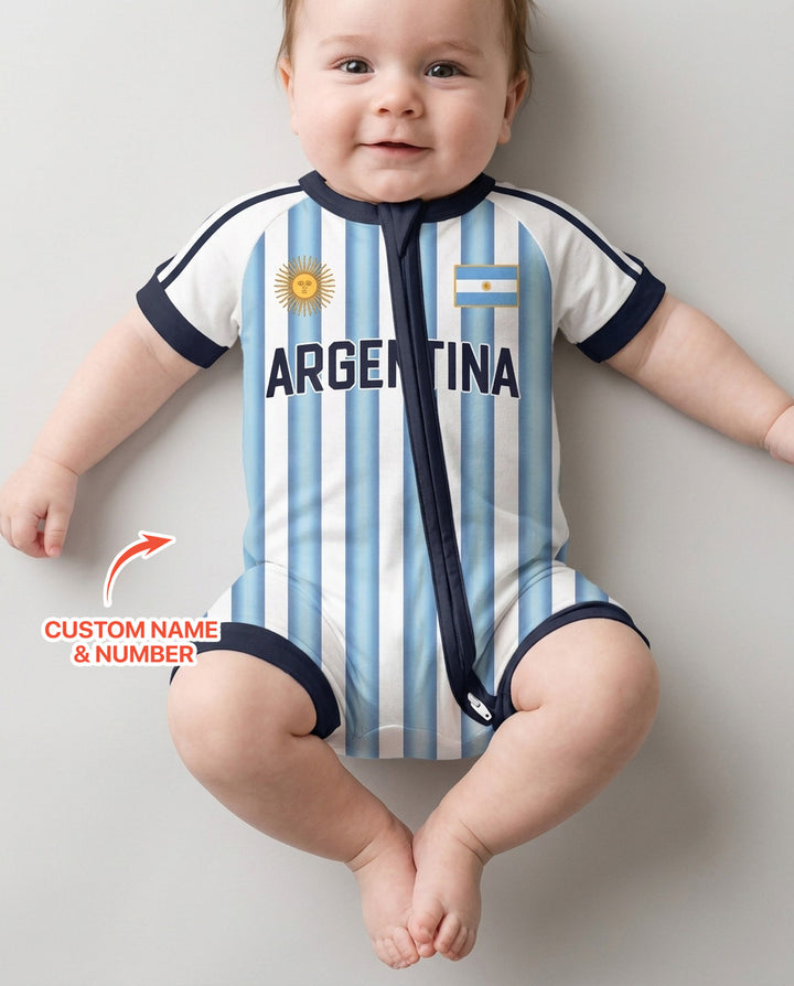 Custom Name Argentina Spirit Bamboo Shorty Zippy