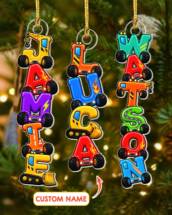 Letter Wooden Car Acrylic Ornament