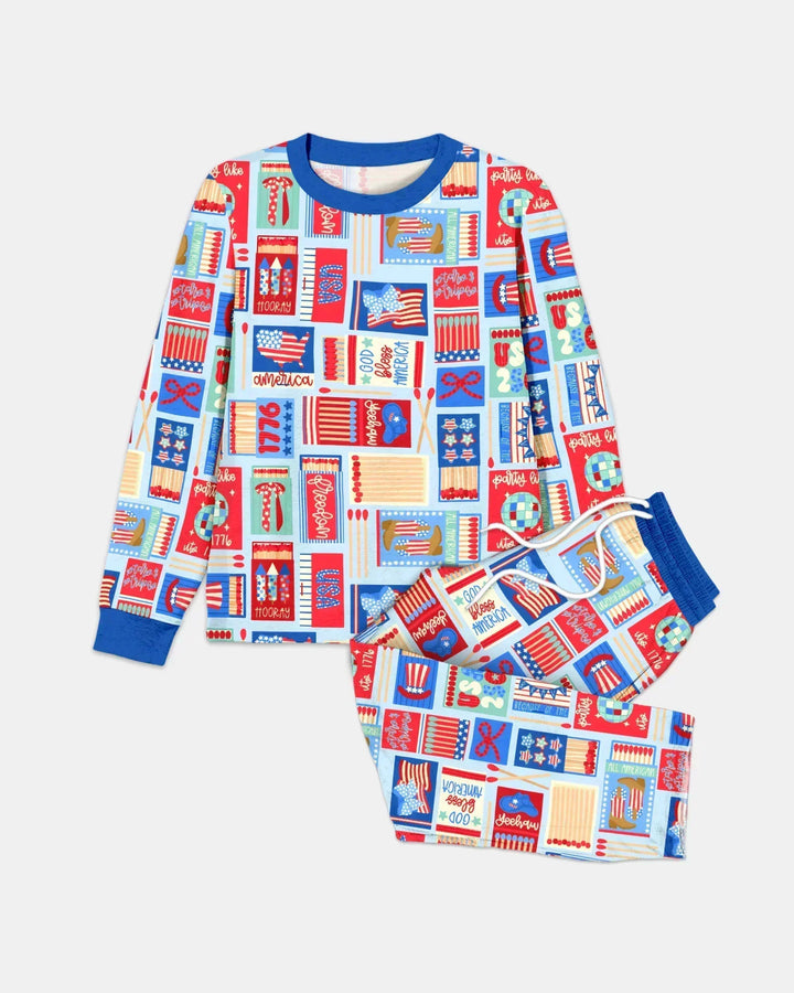 Patriotic Matchbox Family Matching Bamboo Men's Pajama Set