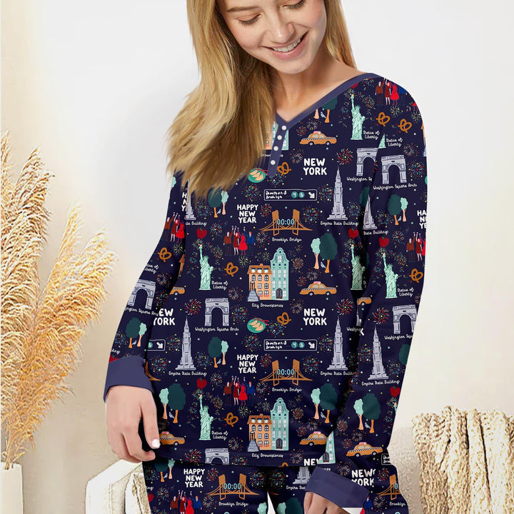 New York New Year Eve Bamboo Women Pajama Set