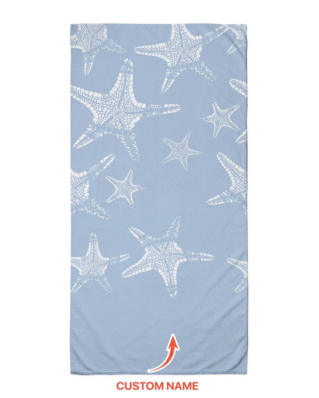 Custom Photo Starfish With Names Bamboo Beach Towel