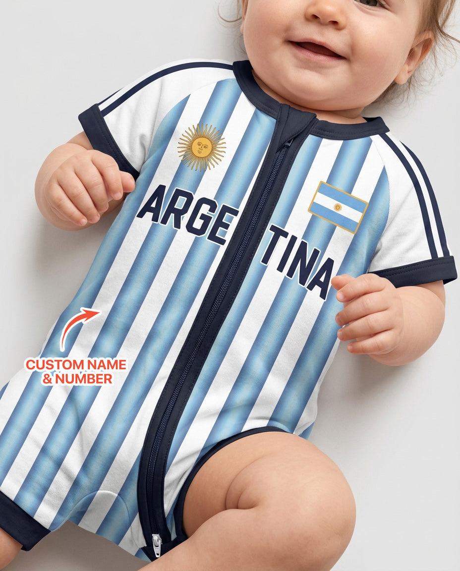 Custom Name Argentina Spirit Bamboo Shorty Zippy
