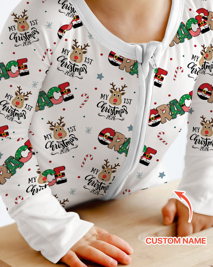 Custom Name My First Christmas 2026 Bamboo Convertible Zippy (G)