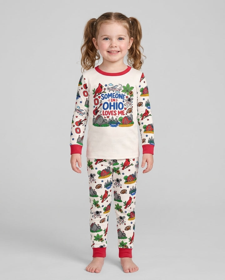Someone in Ohio Loves Me Bamboo Two Piece Long Sleeve Pajama Set
