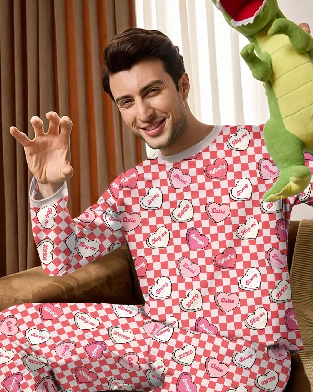 Valentine in Hearts Bamboo Men's Pajama Set