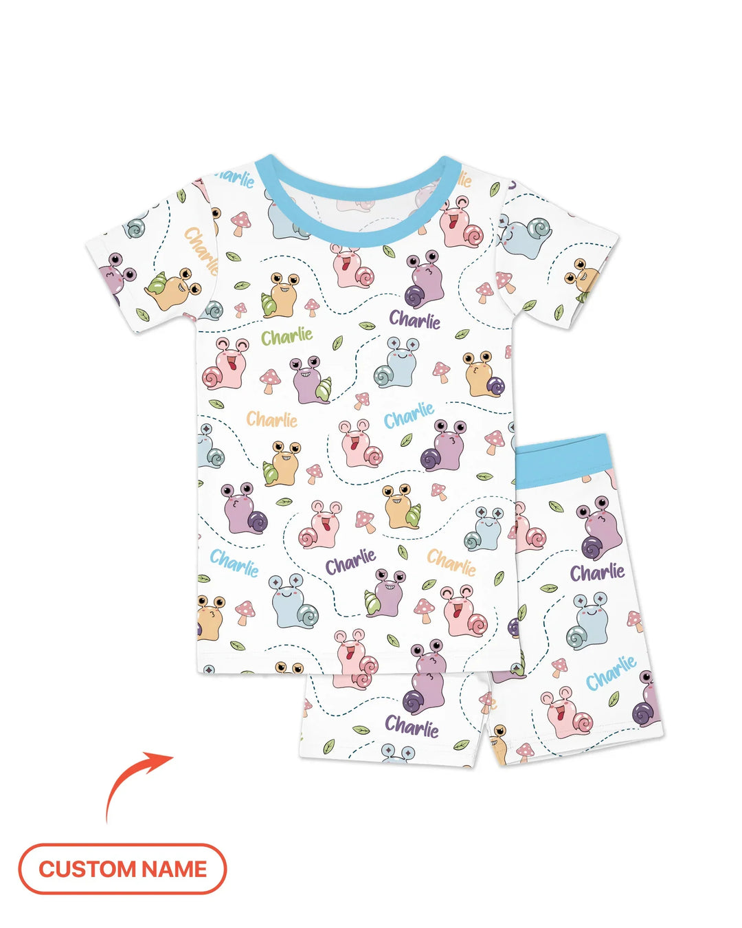 Custom Name Snailed it! Bamboo Two Piece Short Sleeve Shorts Pajama Set