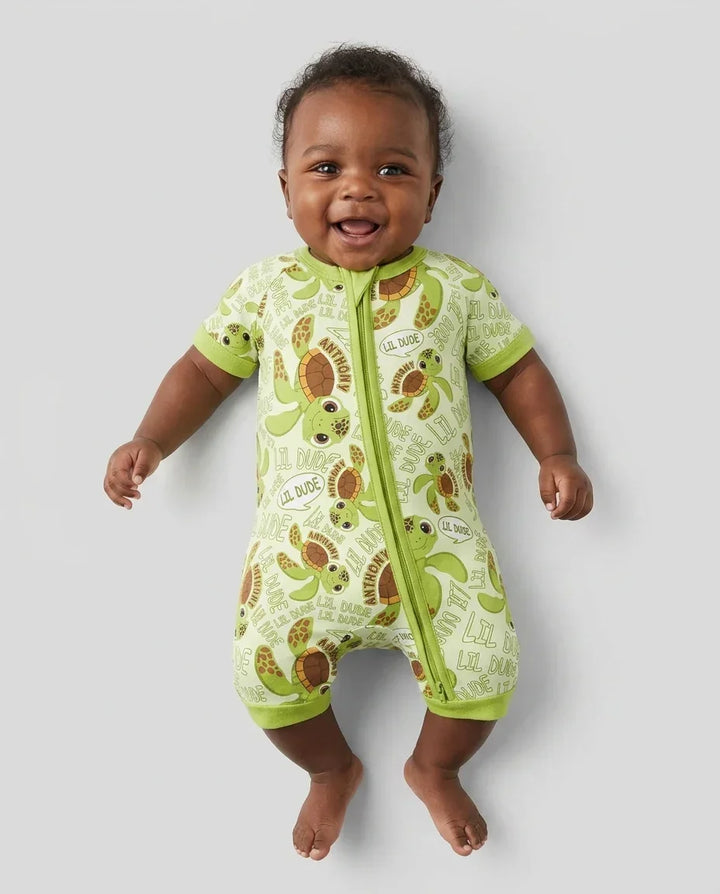 Custom Name Version Father and Son Turtle Bamboo Shorty Zippy