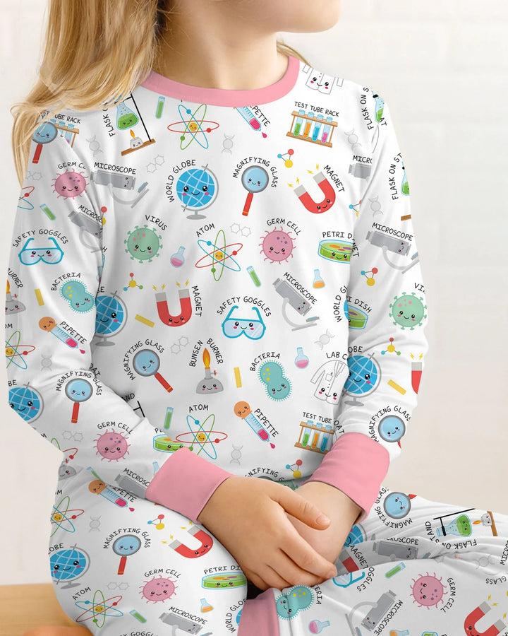 Science Fun Family Matching Bamboo Two Piece Long Sleeve Pajama Set