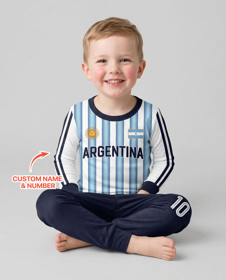 Custom Name Argentina Spirit Bamboo Two Piece Long Sleeve Pajama Set