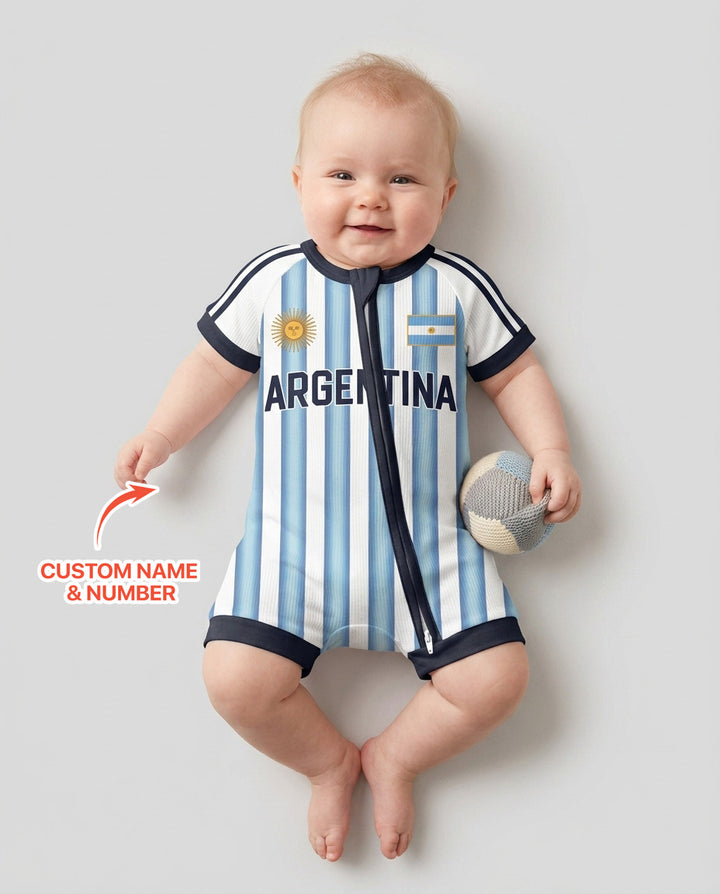 Custom Name Argentina Spirit Bamboo Shorty Zippy