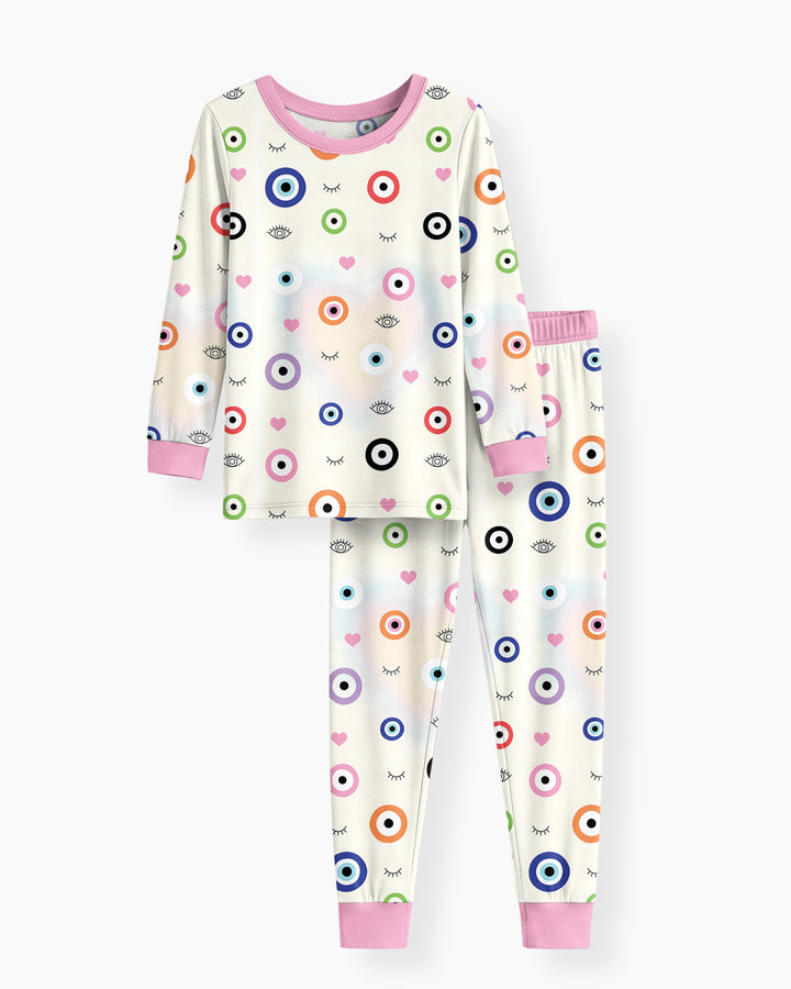 Evil Eye Bamboo Two Piece Long Sleeve Pajama Set