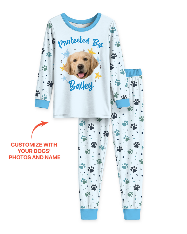 Cute Pet Photo Bamboo Two Piece Long Sleeve Pajama Set