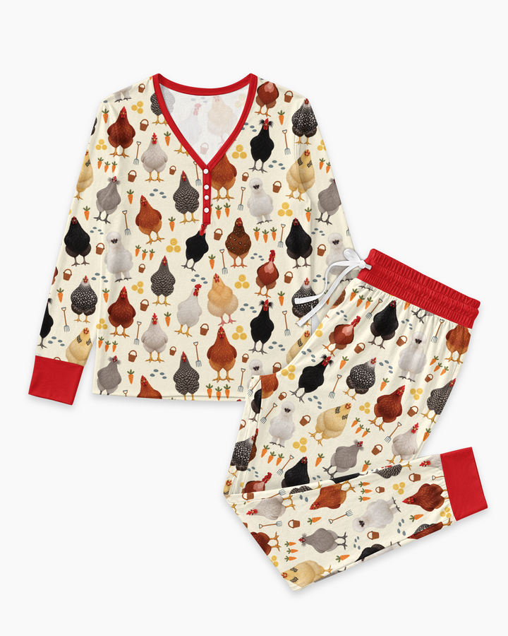 Little Chicken Farmer Bamboo Women Pajama Set