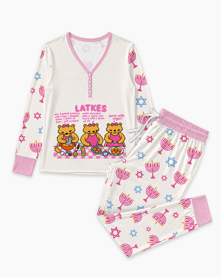 Latkes Recipe Bamboo Women Pajama Set