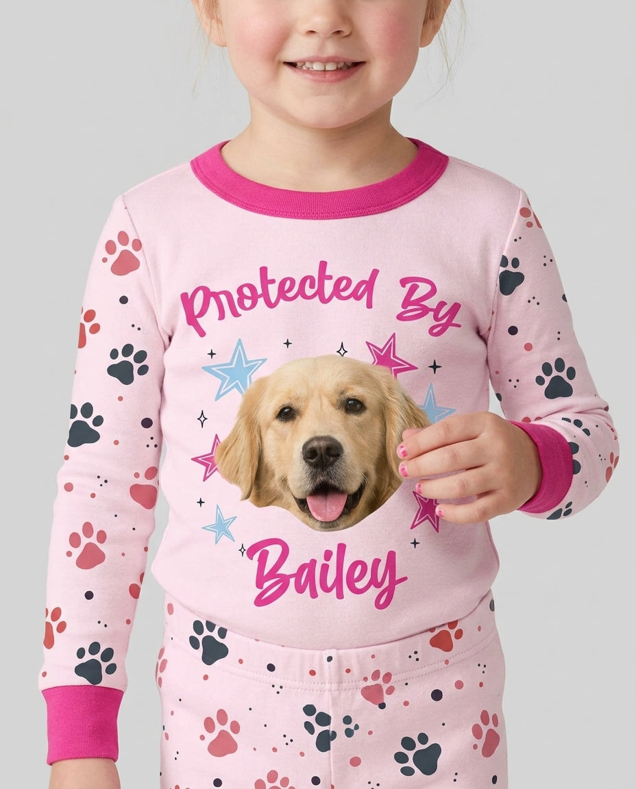 Cute Pet Photo Bamboo Two Piece Long Sleeve Pajama Set
