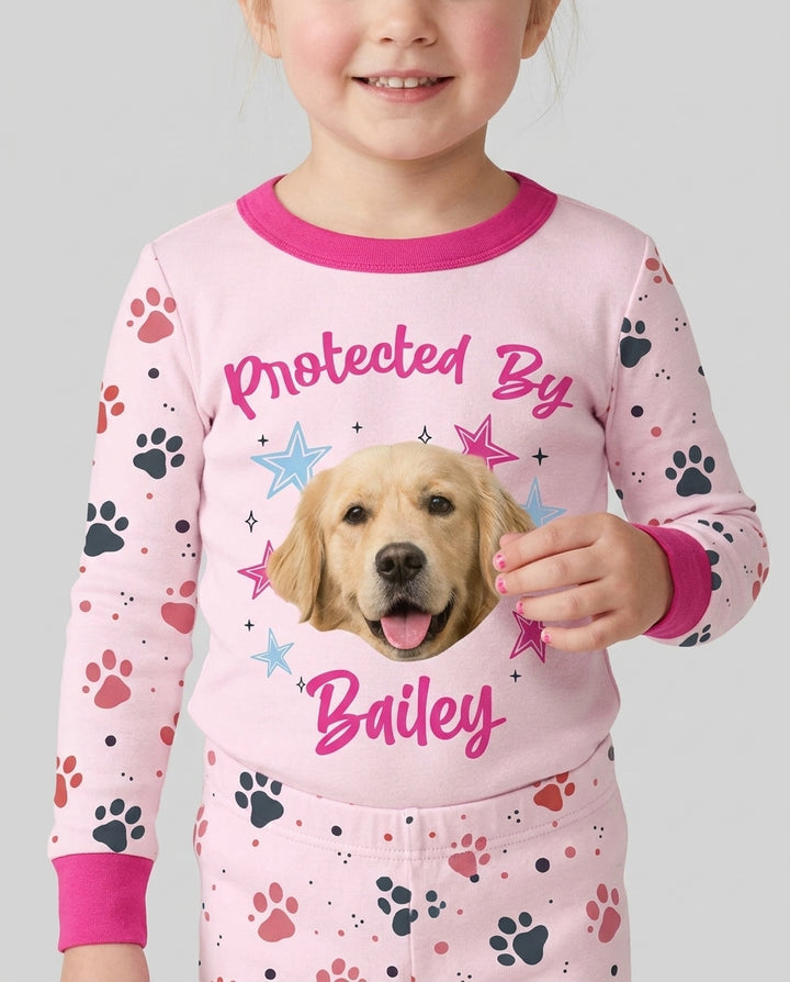 Cute Pet Photo Bamboo Two Piece Long Sleeve Pajama Set