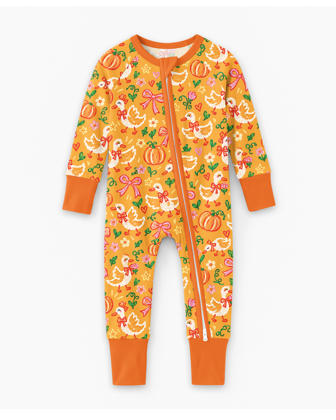 Cute Duck Pumpkin Fall Bamboo Convertible Zippy