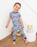Friendly Totem Pole Figures Bamboo Two Piece Short Sleeve Pajama Set