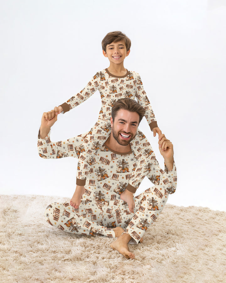 Template Bamboo Two Piece Long Sleeve Pyjamas Set