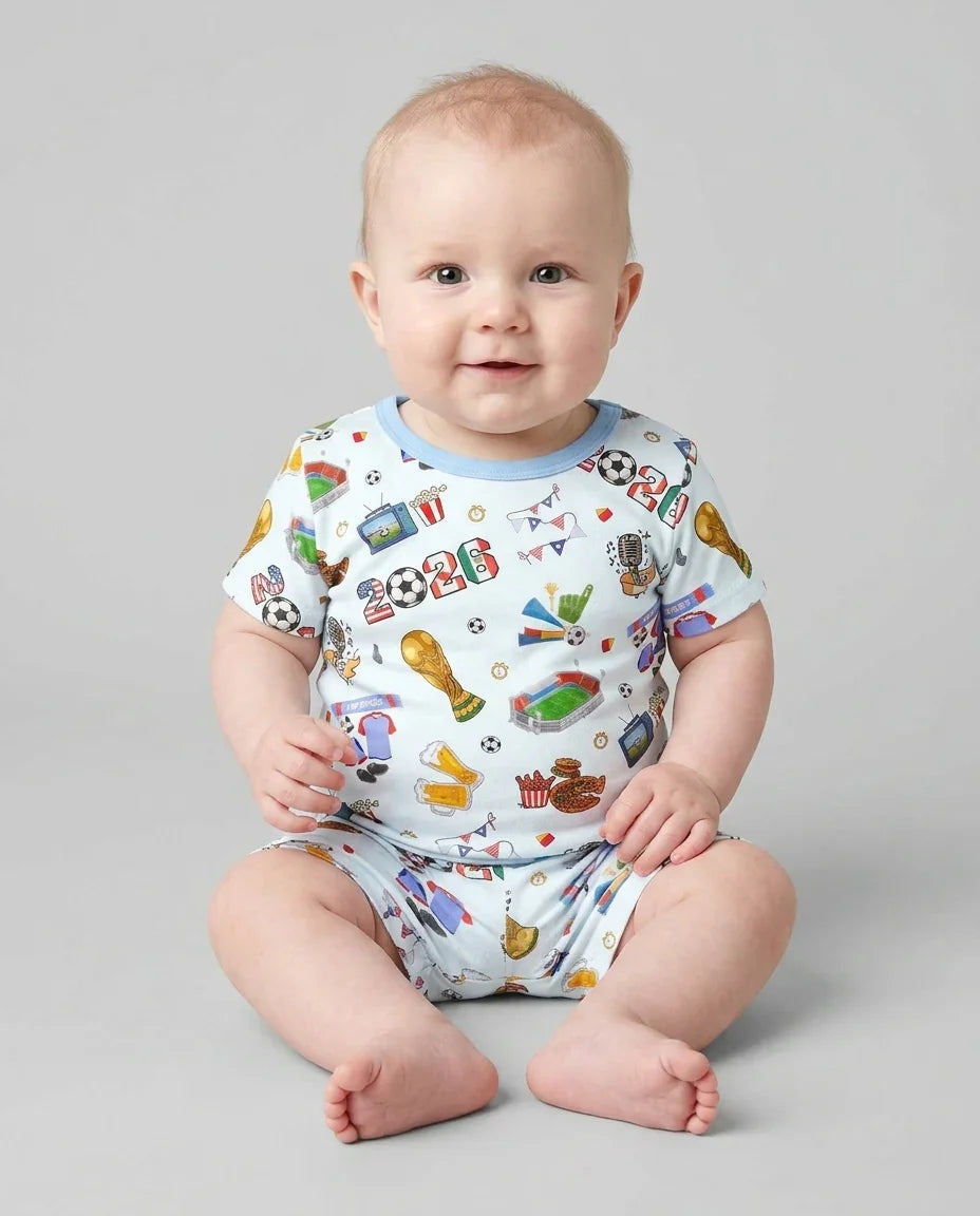 Dreaming of The Cup Bamboo Two Piece Short Sleeve Shorts Pajama Set