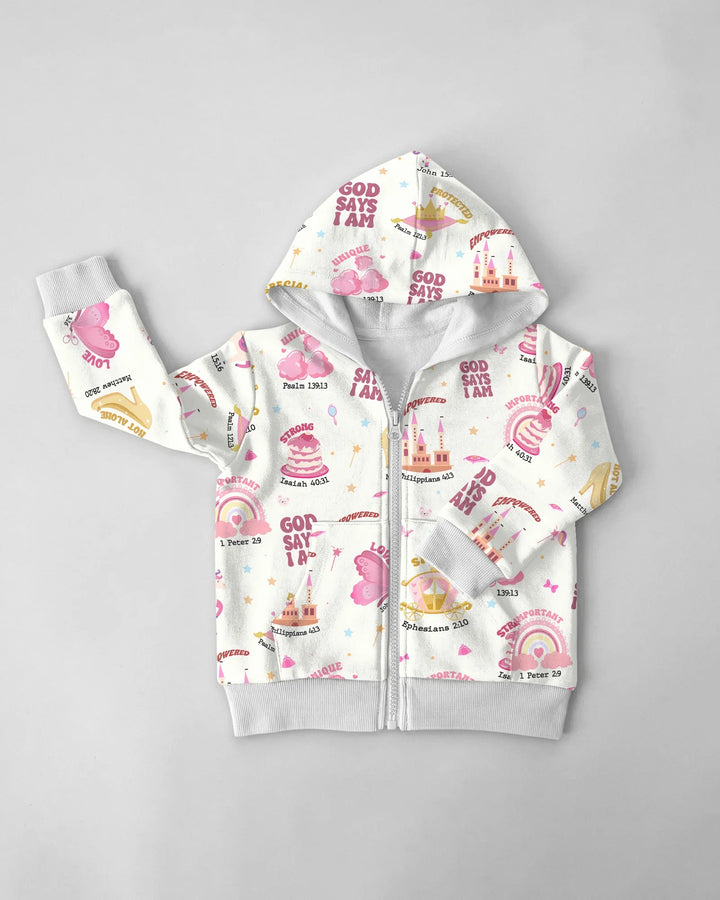 God Says I Am Girl Bamboo Zip Hoodie