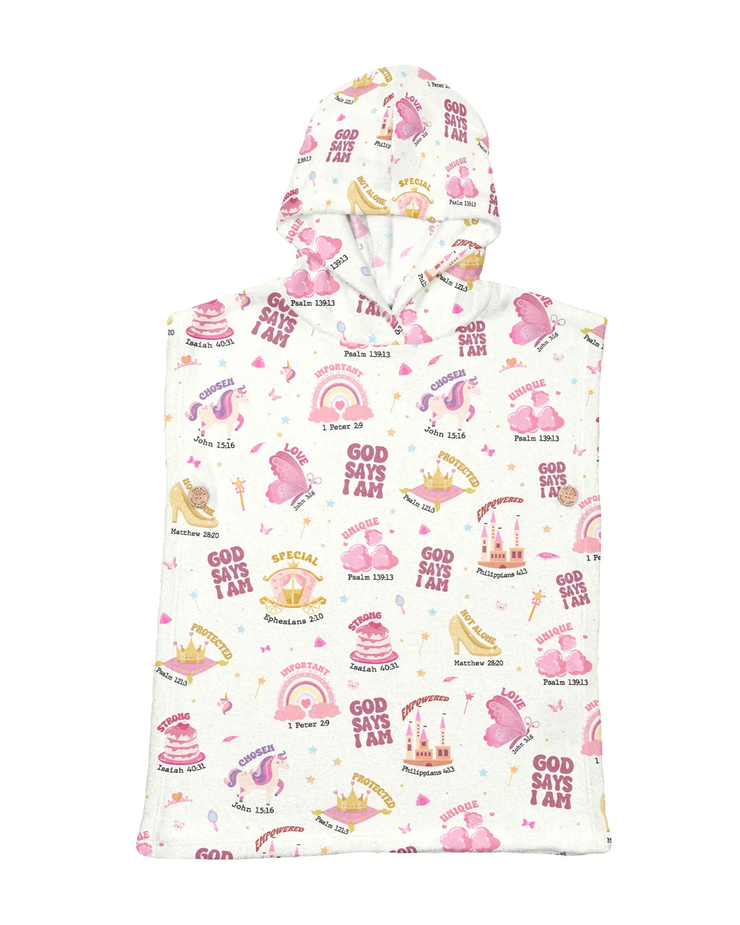 God Says I Am Girl Bamboo Swim Poncho