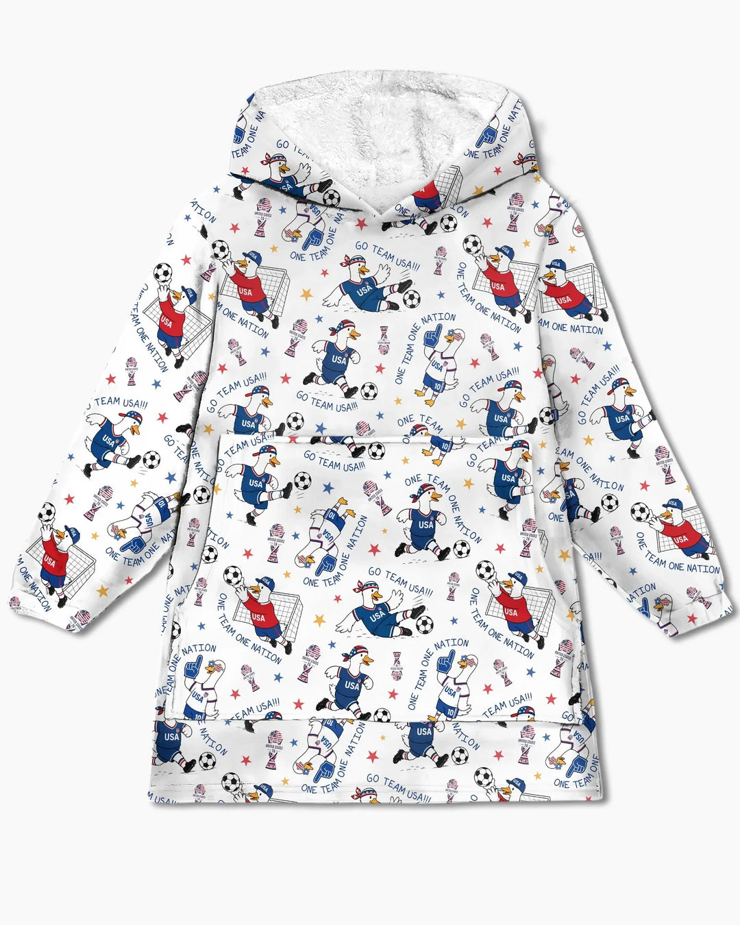USA Soccer Goose Family Matching Bamboo Blanket Hoodie