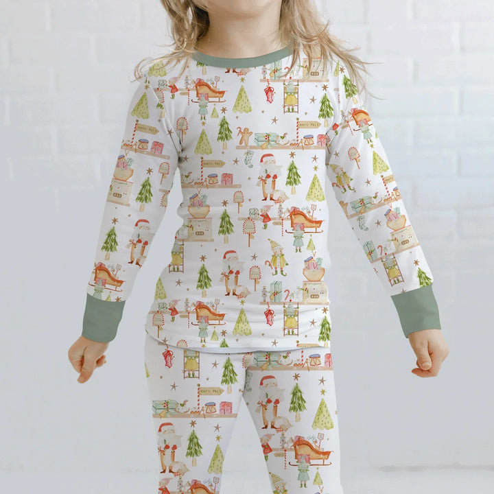 Santa's Workshop Bamboo Two Piece Long Sleeve Pajama Set