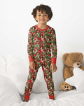 Christmas Time Mosaic Bamboo Two Piece Long Sleeve Pajama Set