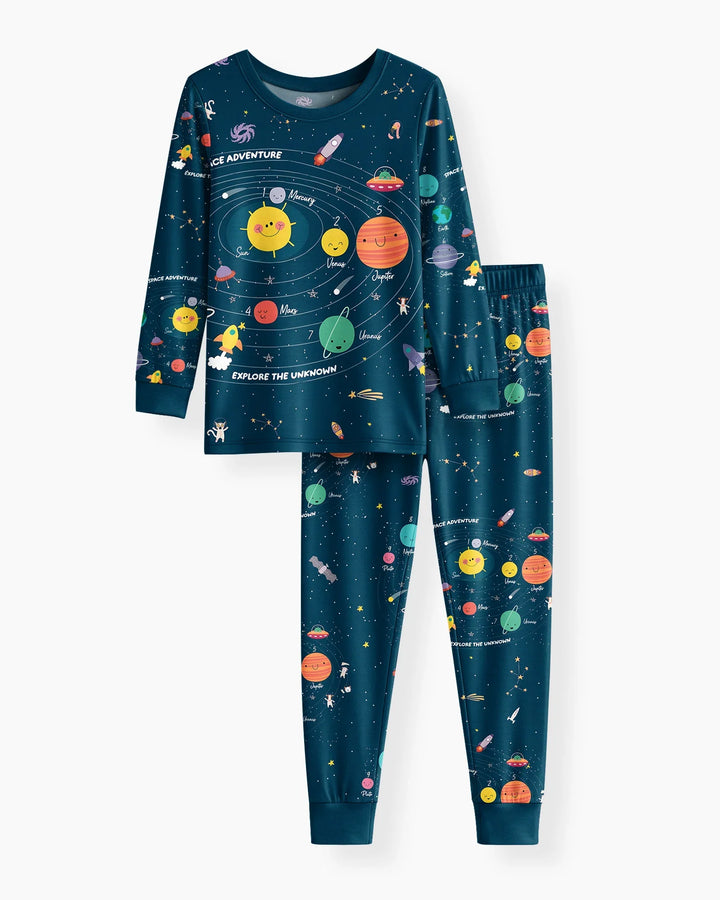 Solar System Explorers Bamboo Two Piece Long Sleeve Pajama Set
