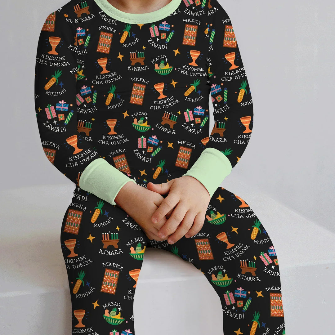 Kwanzaa Spirit Bamboo Two Piece Long Sleeve Pajama Set