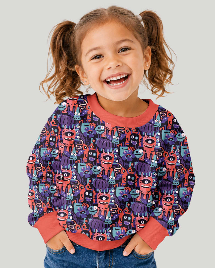 Halloween Multi Eyed Monsters Bamboo Crewneck Sweatshirt